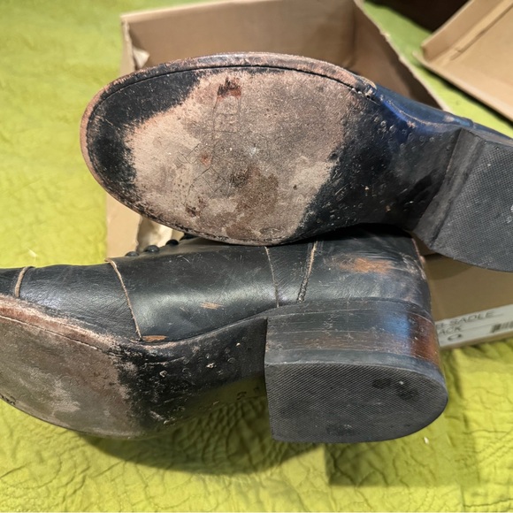 Freebird By Steven SADLE Saddle Black Distressed Tall Knee Leather Boots 9. - Picture 3 of 5